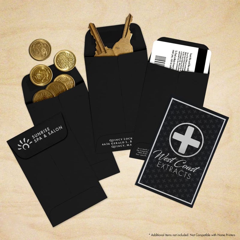 LUXPaper أظرف عملات LUXPaper #1 | 2 1/4" × 3 1/2" | أسود منتصف الليل | 80 رطل. نص | 50 كمية - Image 5